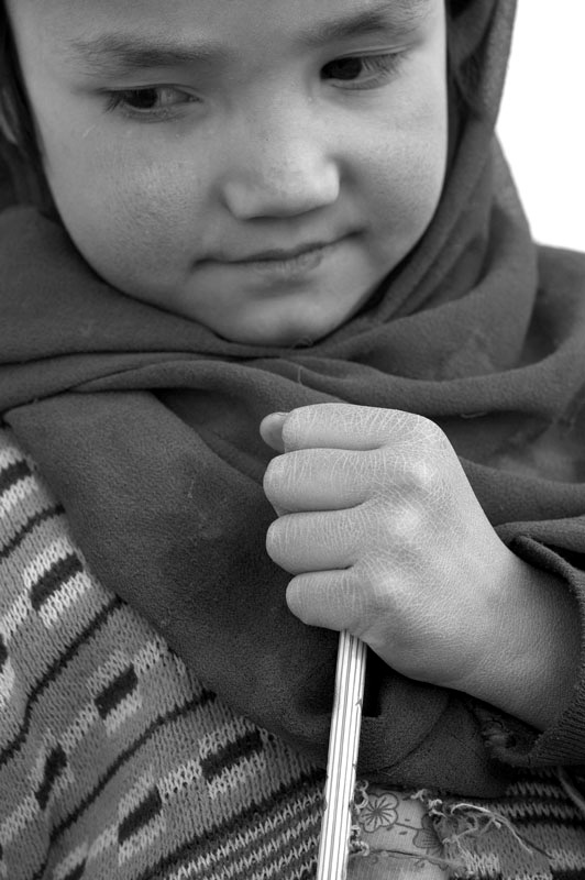 Afghan girl at school