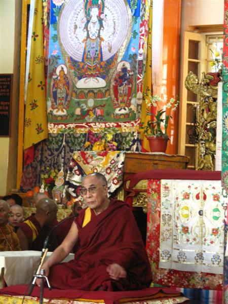His Holiness The Dalai Lama during the Teachings