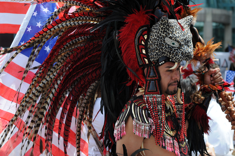 Aztec Warrior Immigration March Dallas Texas