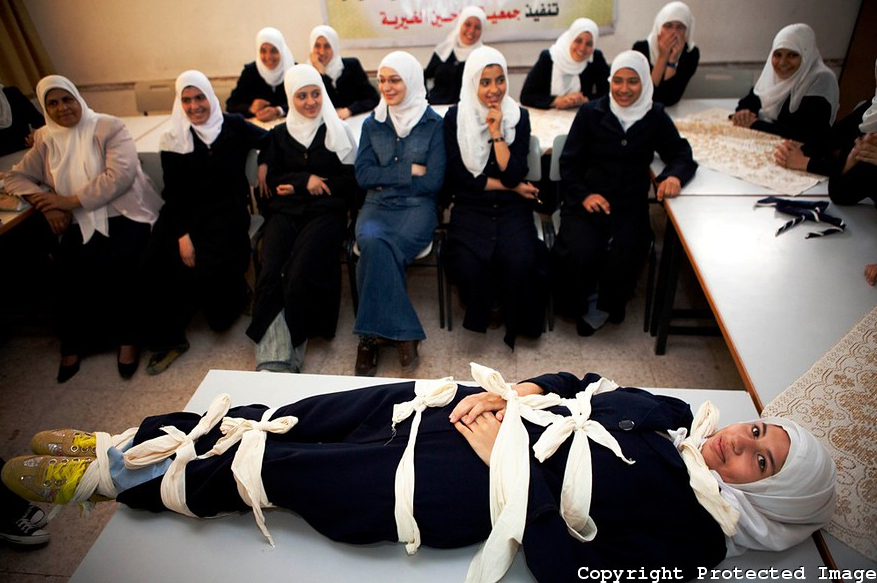 From "Women of Gaza- Fist Aid Training"