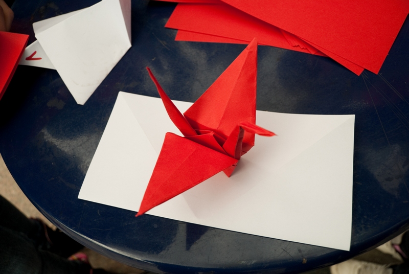 Japanese origami flag