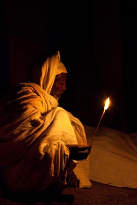 Prayer in Lalibela during Genna, Ethiopia