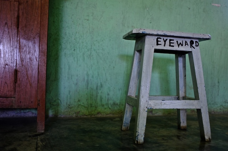 Stool in the clinic at Hakha Eye Centre