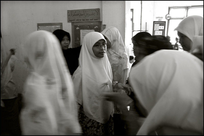 Students of the Fajar Hidayah organization after the morning class at an orphanage in Banda Aceh Indonesia