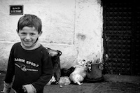 Albanian boy on the outskirts of Pristina