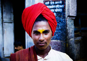 A  Dangar   community Boy during the festival at  Jejuri tample