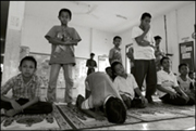 The boys during their midday prayer at an orphanage in Banda Aceh Indonesia