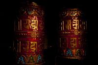 Tibetan Buddhist prayer wheels are almost every household in Upper Mustang