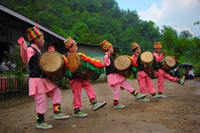 A traditional Limbu dance at Dentam