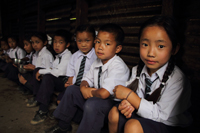 Innocent faces: at Som primary school, Dentam, West Sikkim